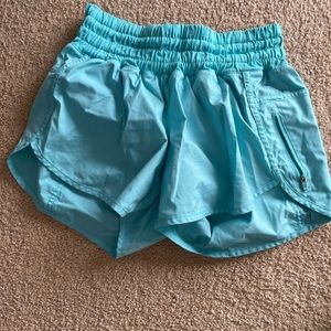 Lululemon aqua blue running shorts